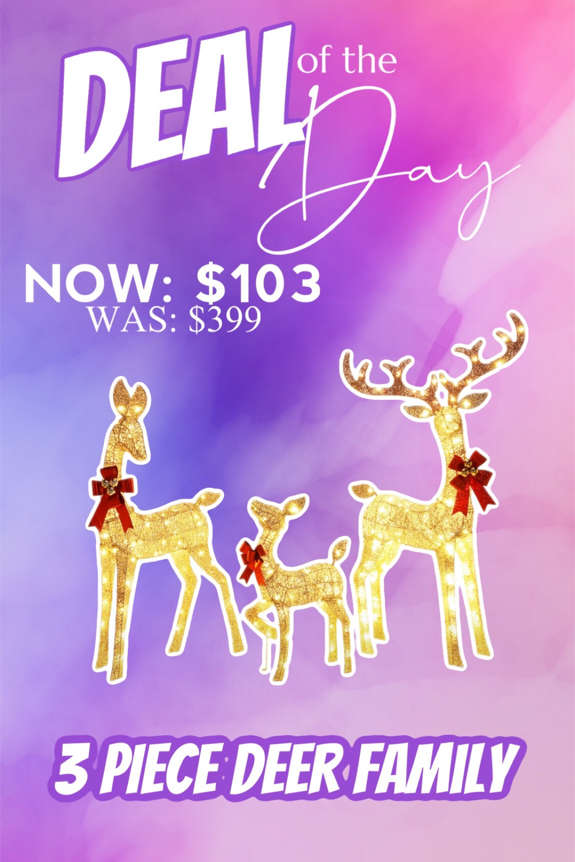3 piece light up deer family - $296 OFF!! 

#LTKHolidaySale #LTKHoliday #LTKsalealert