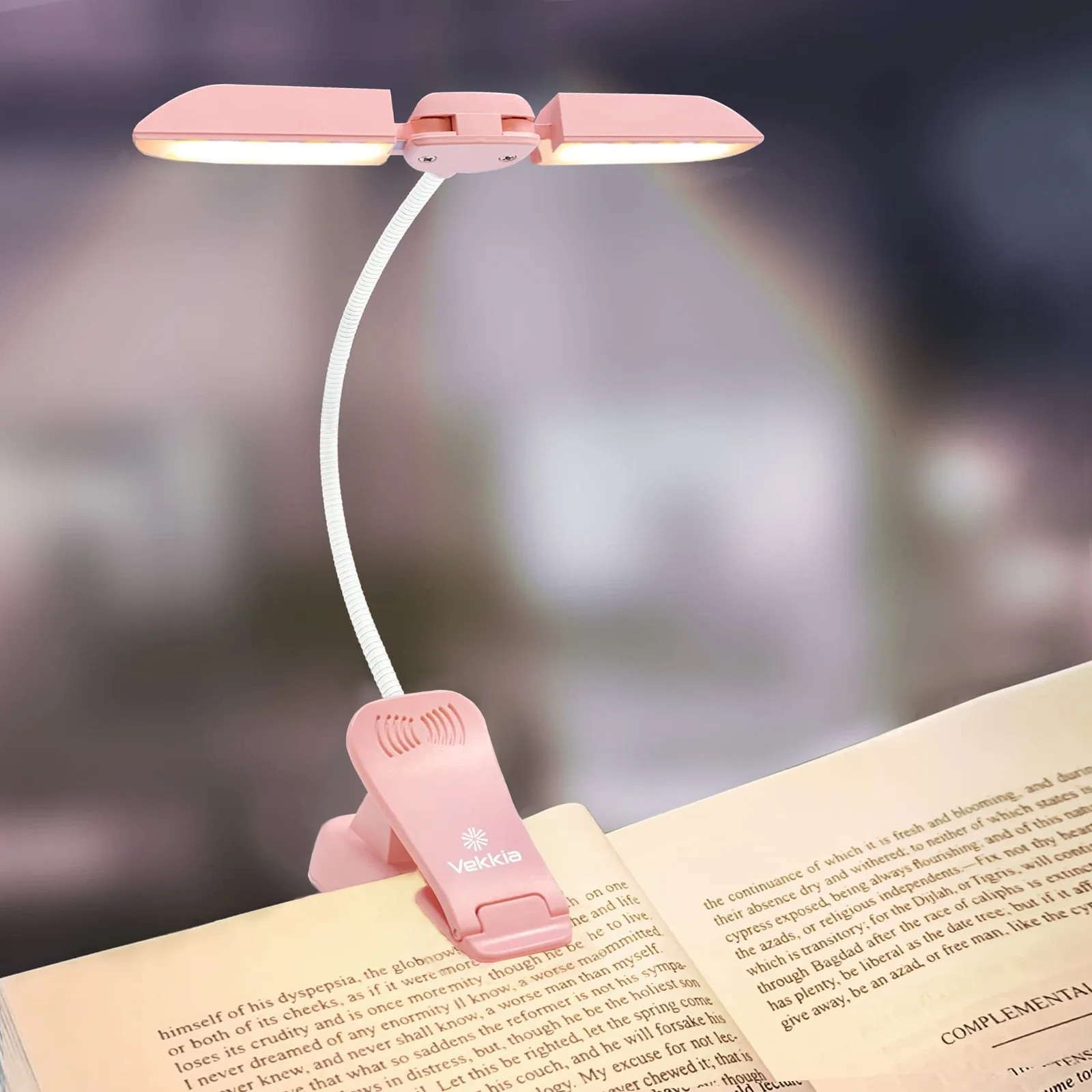 Vekkia 14 LED Rechargeable Book Light for Reading in Bed, Warm/White Reading Light with 3 Colors ... | Walmart (US)