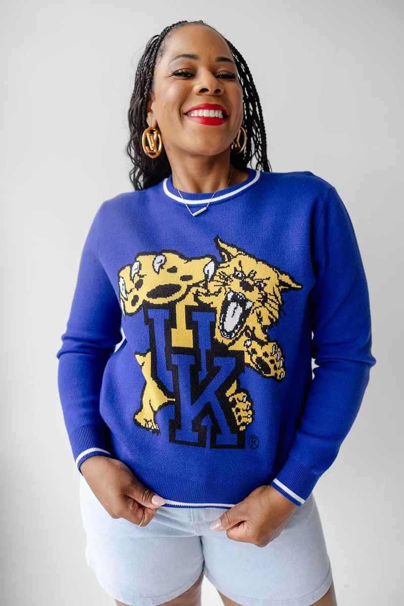 Kentucky Wicks Woven Striped Detail Sweater | Gameday Social