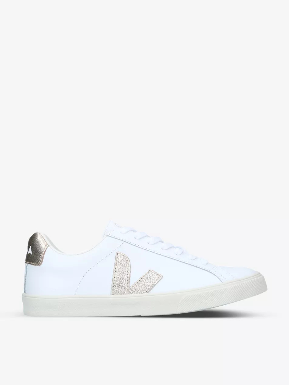Women's Esplar logo-embossed low-top leather and canvas trainers | Selfridges