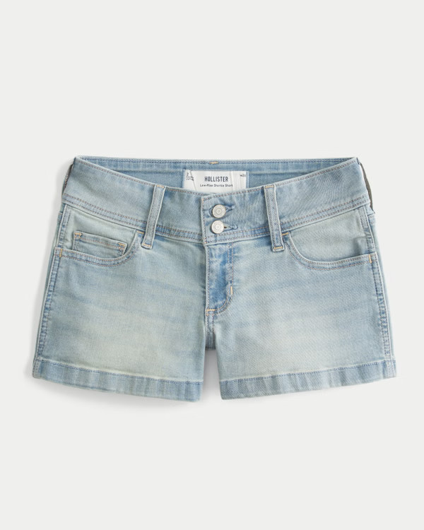 Low-Rise Y2K Camo Twill Shortie Shorts | Hollister (US)