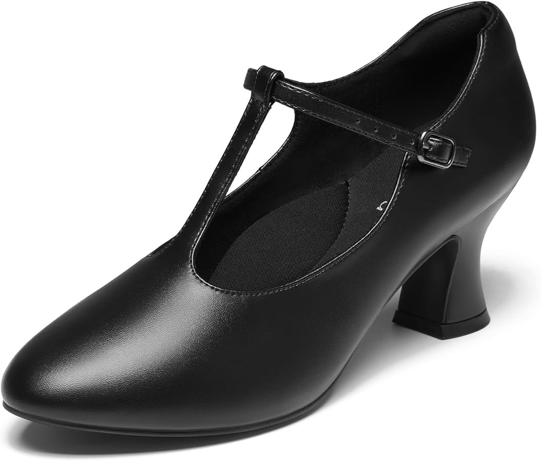 YESSA T-Strap Character Shoes for Women 2"/2.5" Ballroom Latin Dance Shoes 1920s Shoes for Salsa ... | Amazon (US)