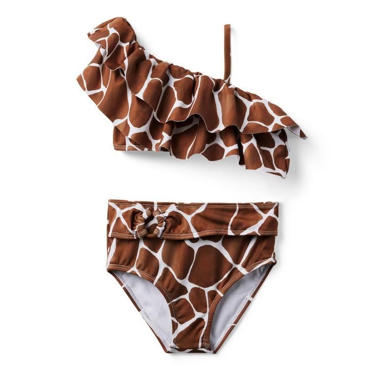Giraffe Cold Shoulder Recycled 2-Piece Swimsuit | Janie and Jack