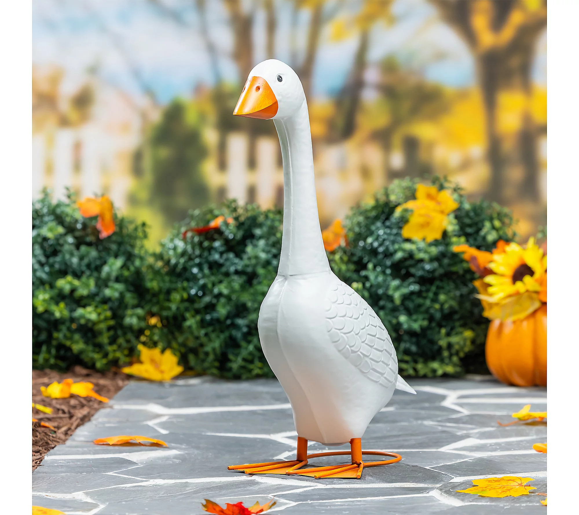 Evergreen Giddy the Porch Goose Metal Garden St atue | QVC