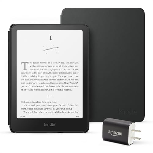 Amazon Kindle Paperwhite Bundle: Includes, Amazon Kindle Paperwhite 16GB | Plant-Based Leather Cover | Black, & Power Adapter | Amazon (US)