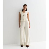 Cream Wide Leg Tailored Trousers New Look | New Look (UK)