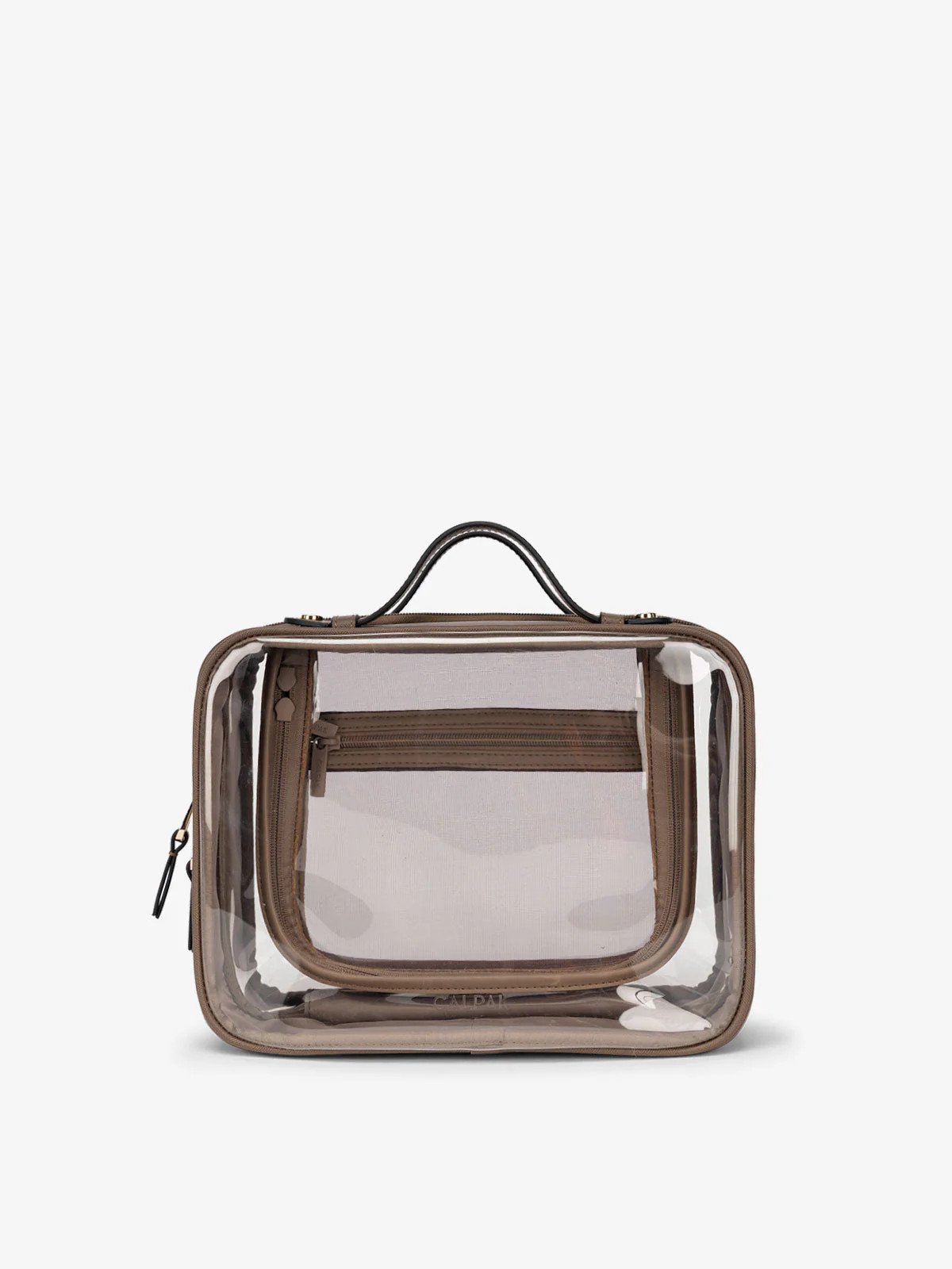 Medium Clear Cosmetics Case in Mocha | CALPAK