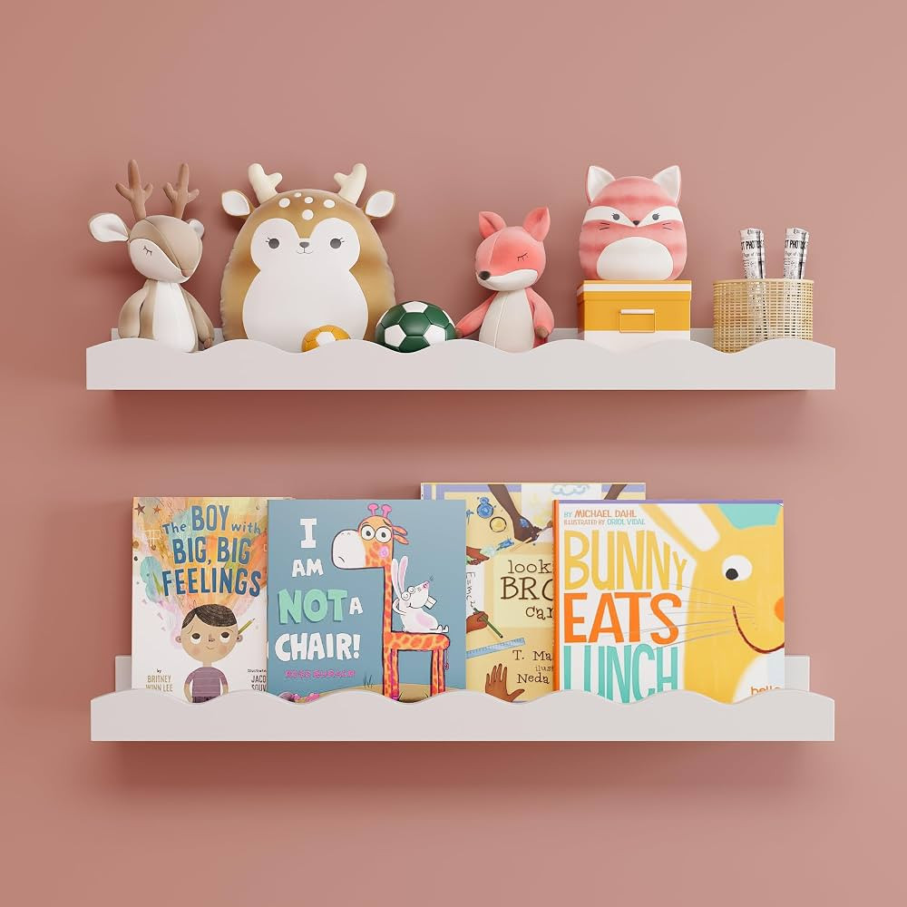 Floating Shelves for Wall Décor 24 Inch Long Set of 2 Nursery Book Shelves Wall Mounted Shelves ... | Amazon (US)