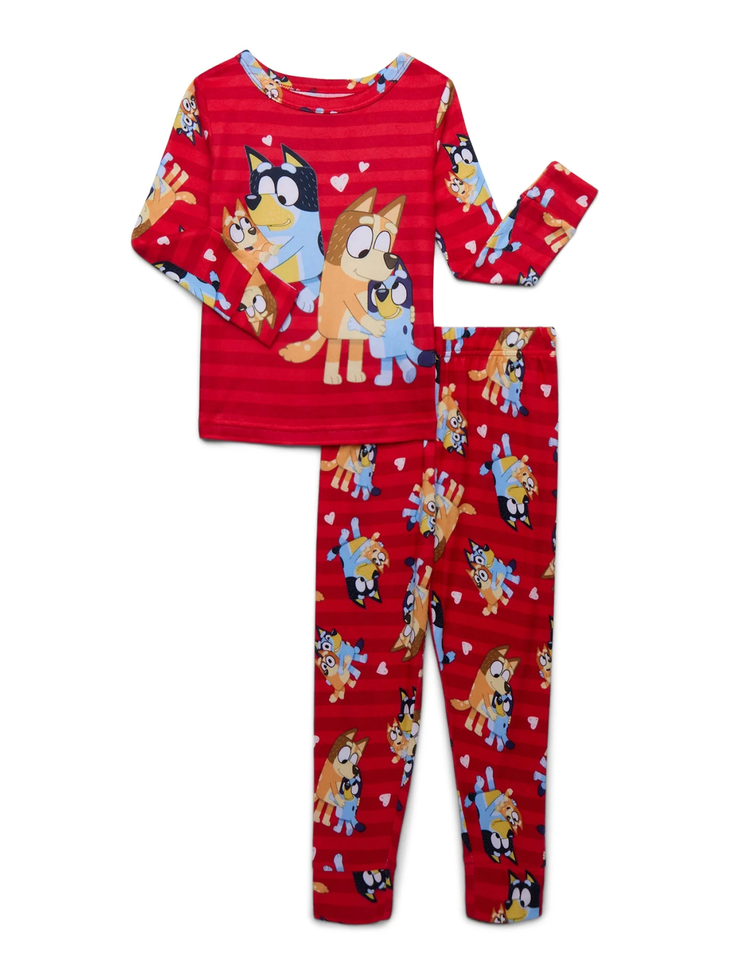 Character Toddler Unisex Valentine's Day Pajama Set, 2-Piece, Sizes 12M-5T | Walmart (US)