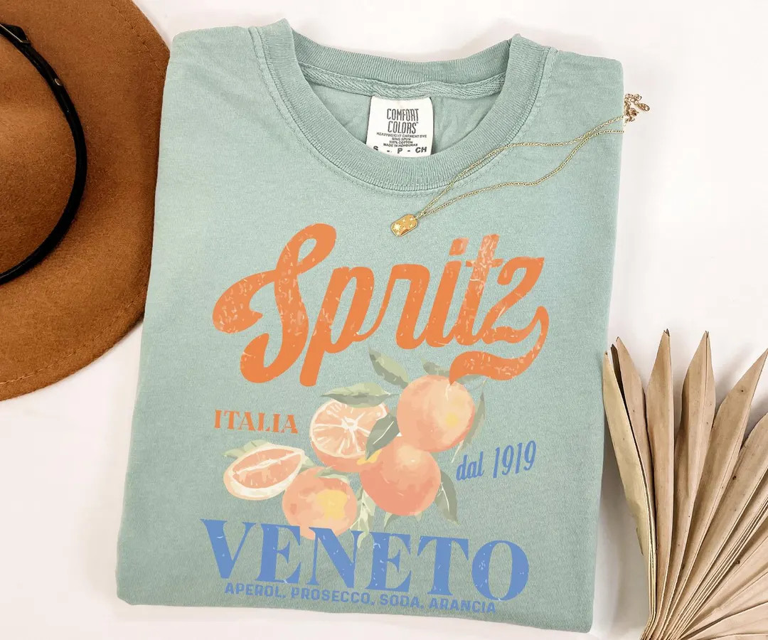 Comfort Colors® Spritz Italia Veneto Shirt, Retro Veneto Italy Travel Tee, Aperitivo Lover Top, ... | Etsy (US)