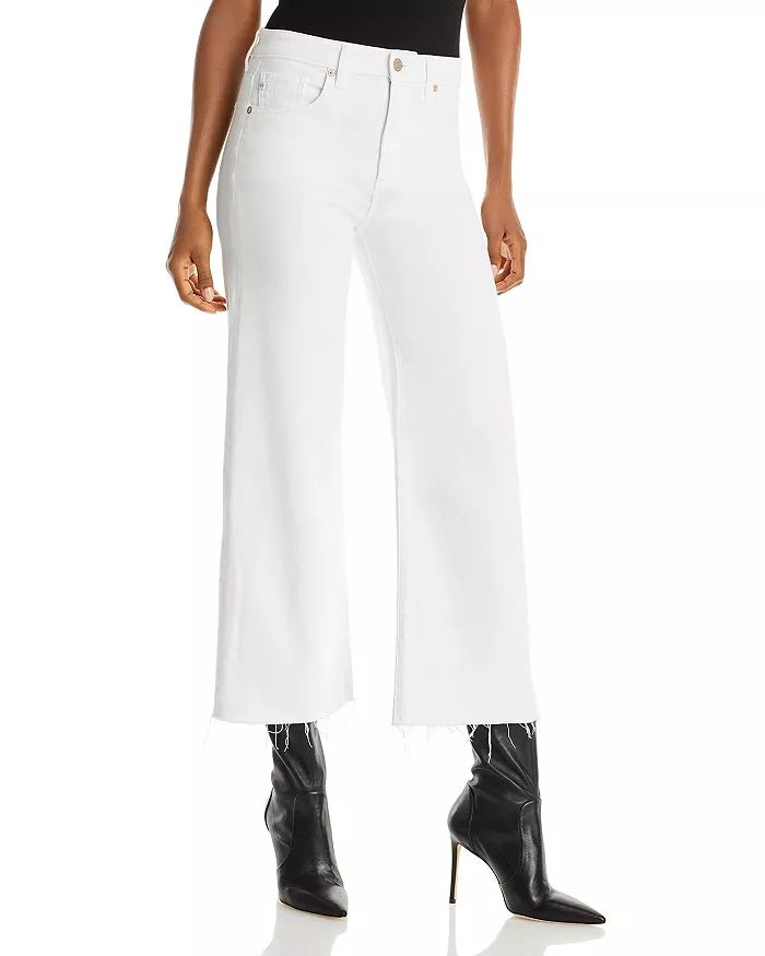 Saige High Rise Cropped Wide Leg Jeans in Modern White | Bloomingdale's (US)