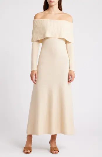 MOON RIVER Off the Shoulder Long Sleeve Knit Dress | Nordstrom | Nordstrom