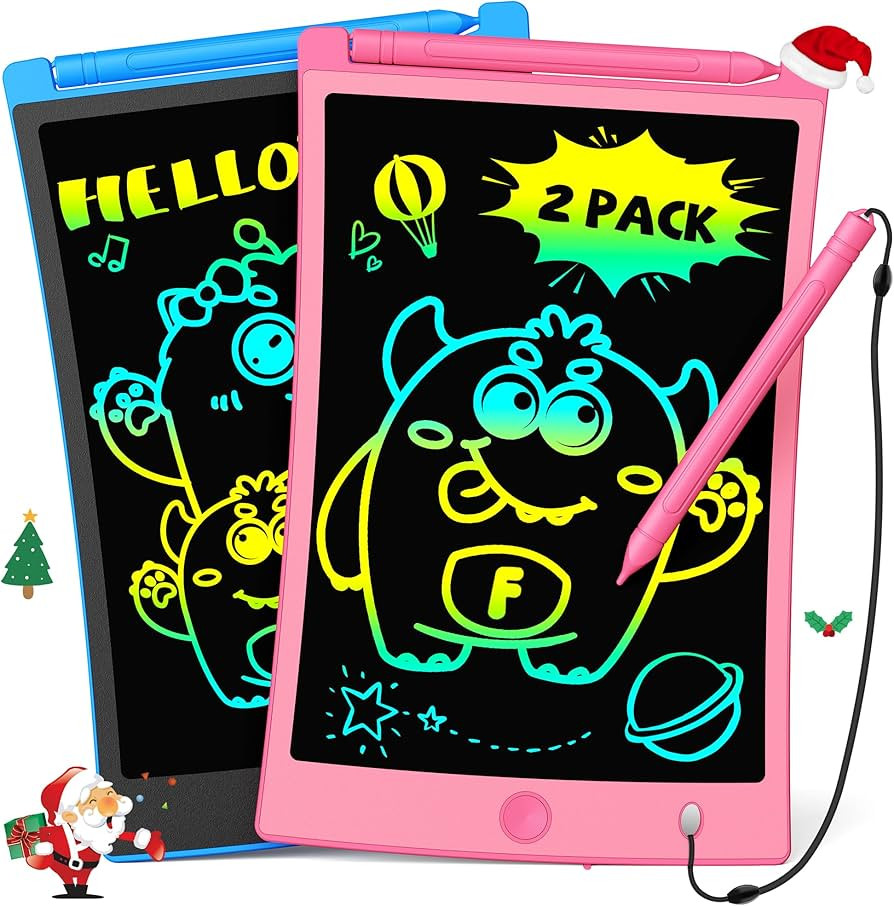 TEKFUN Kids Toys, 2Pcs LCD Writing Tablet with 4 Stylus, 8.5in Erasable Doodle Board Mess Free Dr... | Amazon (US)