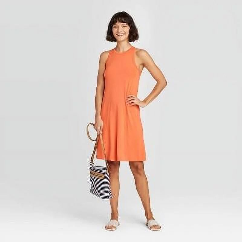 Women's Tank Dress - A New Day Orange S | Walmart (US)