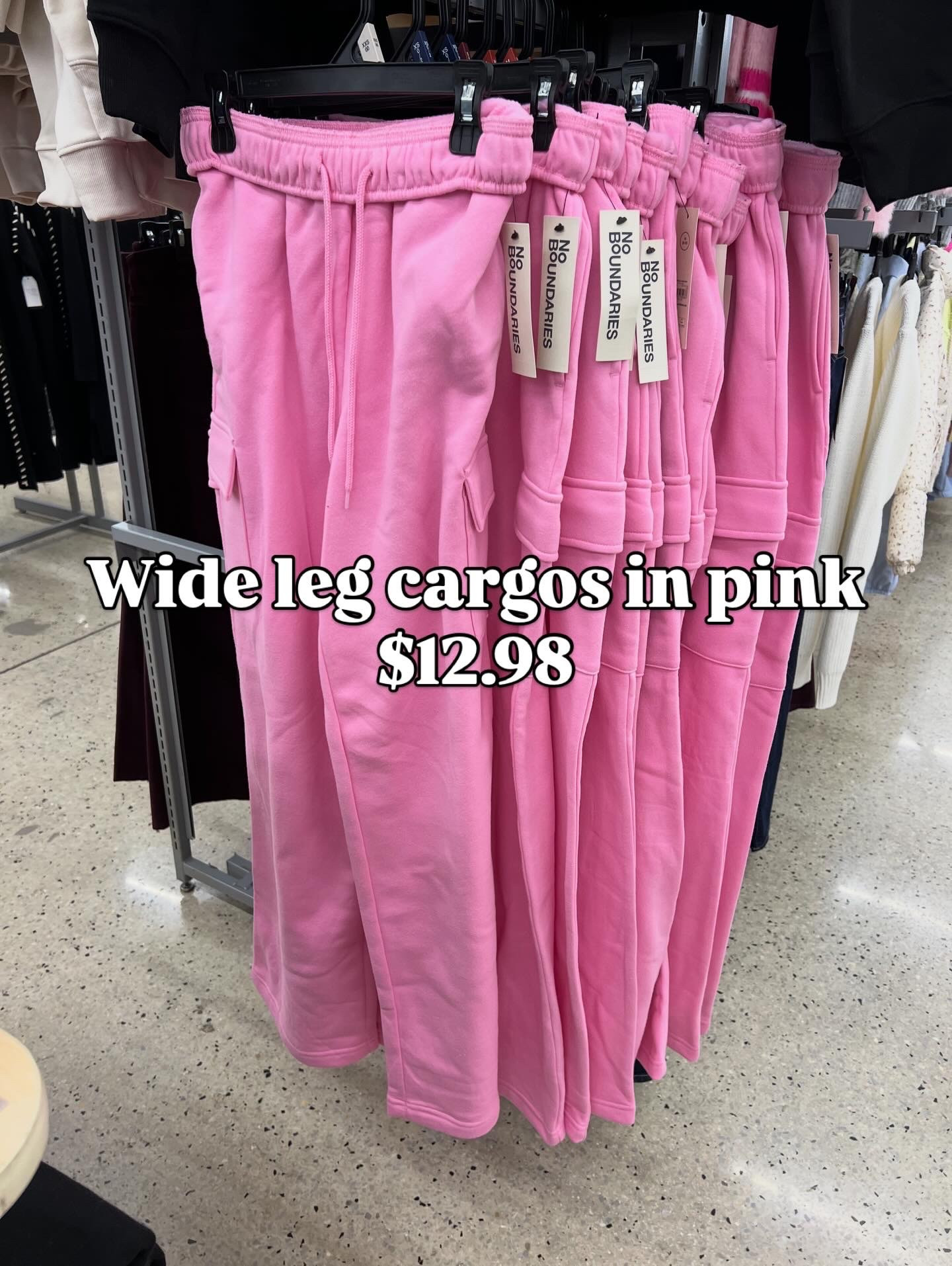 Wide leg cargo sweats at Walmart in new bubblegum pink! 30” inseam. #walmartfashion 

#LTKFindsUnder50 #LTKFindsUnder100