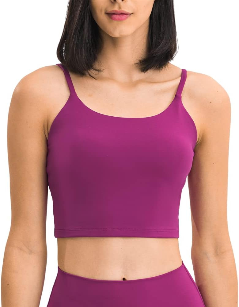 Women's Yoga Tank with Built in Bra,Padded Sports Bra, Crop Tank Tops Wireless Cami Shirt Fitness... | Amazon (US)