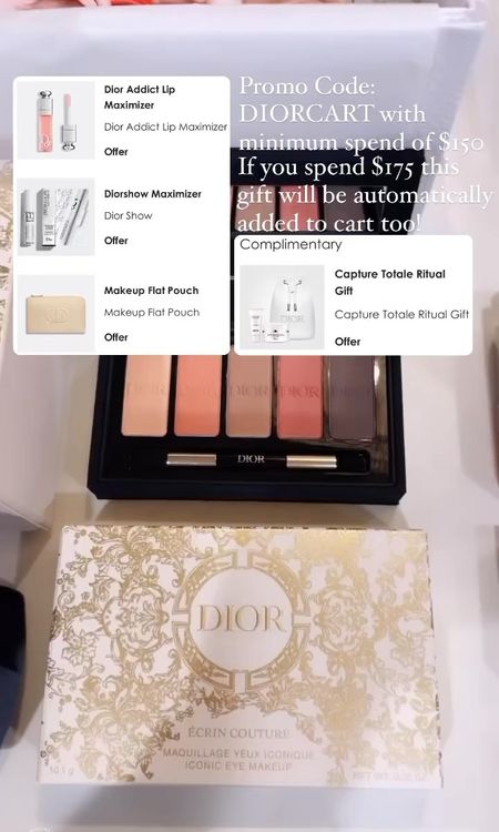 Such great gifts with purchase with Dior beauty! Spend $150 and get 3 beautiful gifts with promo code: DIORCART  If you spend $175 you get an additional gift automatically added to cart!! Plus you get to pick a fragrance mini at check out for spending over $100!! 

#LTKSeasonal #LTKbeauty #LTKstyletip