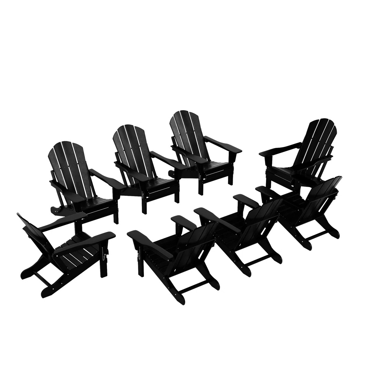 Shawnna Foldable Outdoor Adirondack Chair (Set of 8) | Wayfair North America