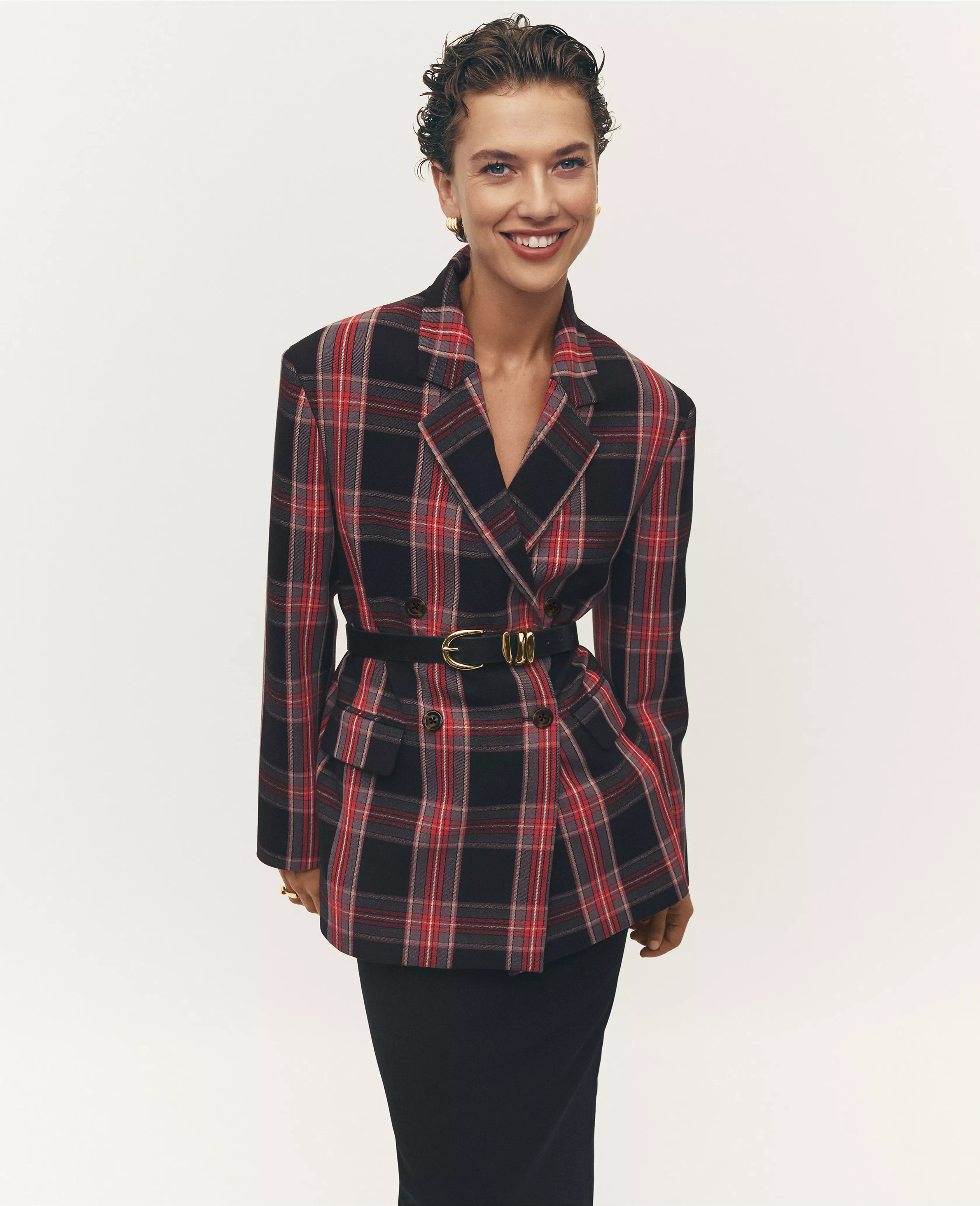 Plaid Relaxed Double Breasted Blazer | Ann Taylor (US)