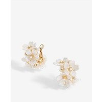 Jon Richard Gold Plated White Floral Hoop Earrings | Very (UK)