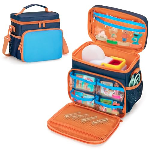 Carrying Case Compatible with Little Tikes Story Dream Machine Books Starter Set, Toy Storage Bag with Handle and Shoulder Strap for Storybook, Character, Accessory, Blue, Bag Only, Patented Design | Amazon (US)