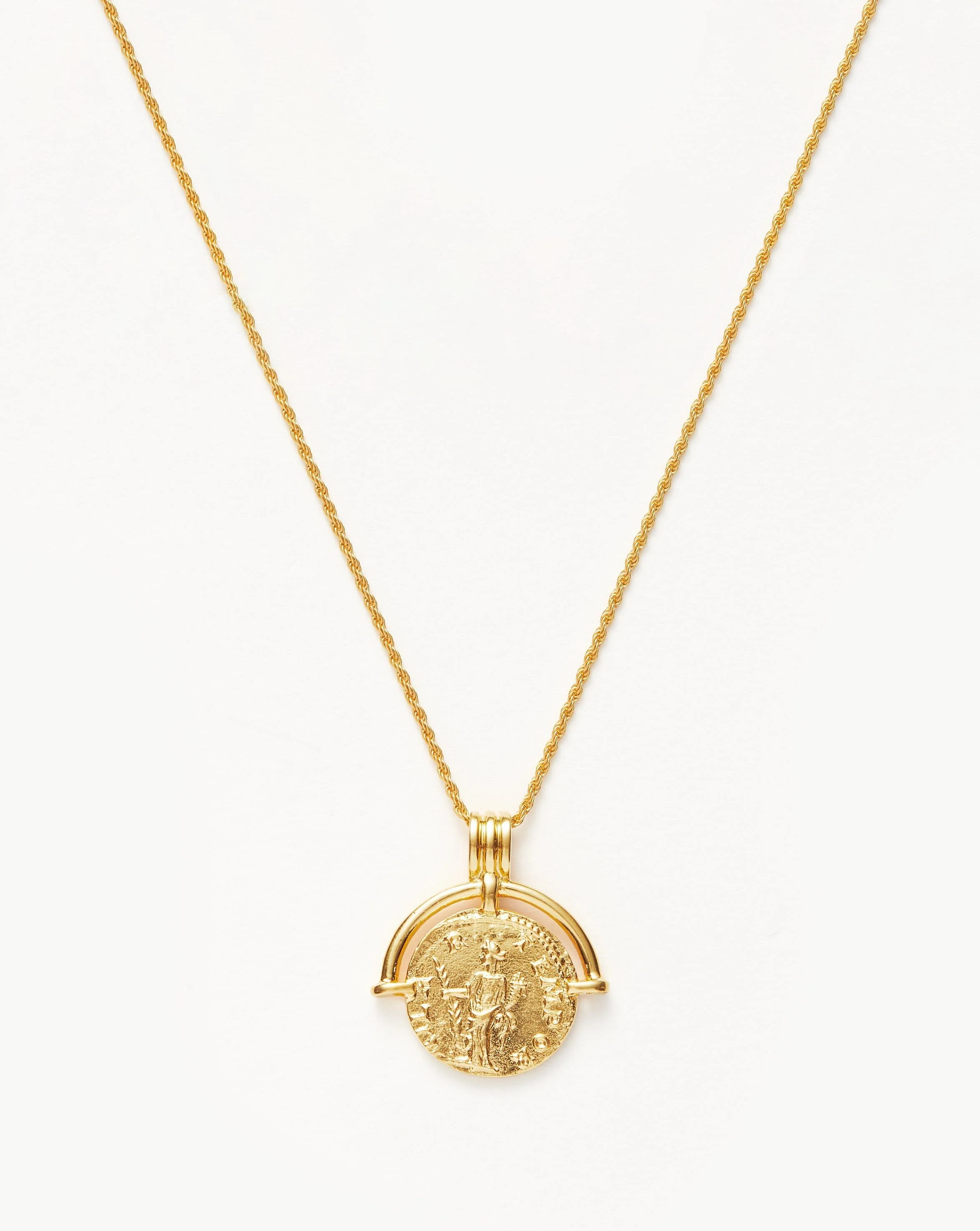 Lucy Williams Medium Engravable Roman Arc Coin Necklace | 18k Gold Plated | 18k Gold Plated | Mis... | Missoma US