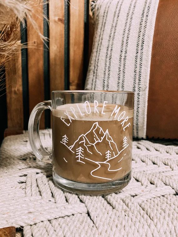 Explore More Coffee Glass  Mountain Coffee Glass  Hiking | Etsy | Etsy (US)