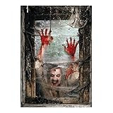 Zombie Window Backdrop Banner (2pc) Scary Halloween Home Decor | Amazon (US)