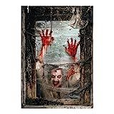 Zombie Window Backdrop Banner (2pc) Scary Halloween Home Decor | Amazon (US)