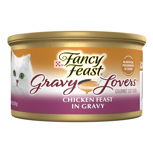 Purina Fancy Feast Gravy Lovers Chicken Feast in Grilled Gourmet Wet Cat Food – (Pack of 24) 3 oz. Cans | Amazon (US)