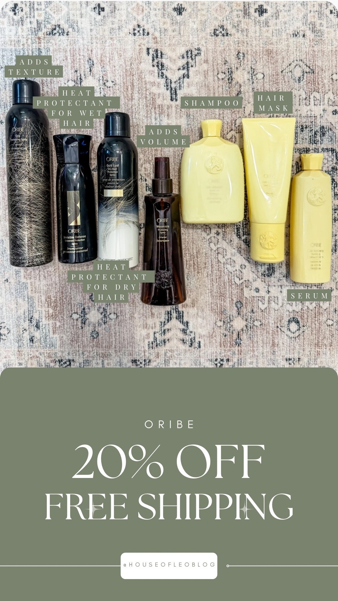 Oribe 20% off and free shipping. Hair products.

#LTKSaleAlert #LTKBeauty
