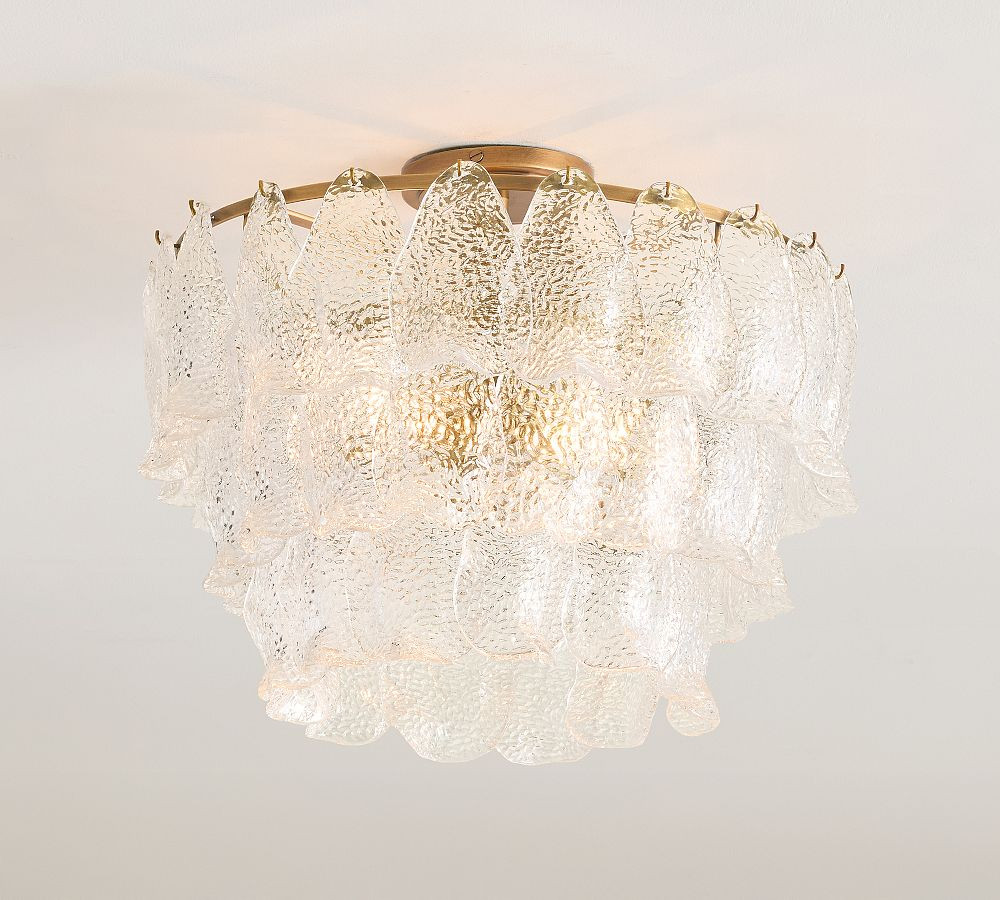 Alexandria Glass Round Tiered Flush Mount (18") | Pottery Barn (US)