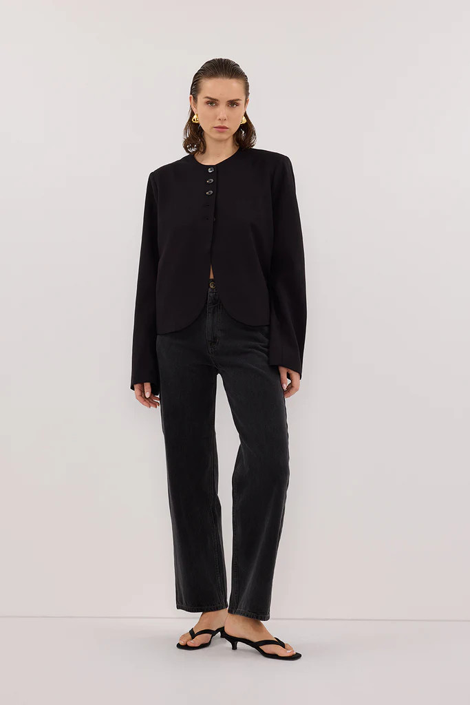 RYAN BLACK CROPPED BLAZER | DISSH
