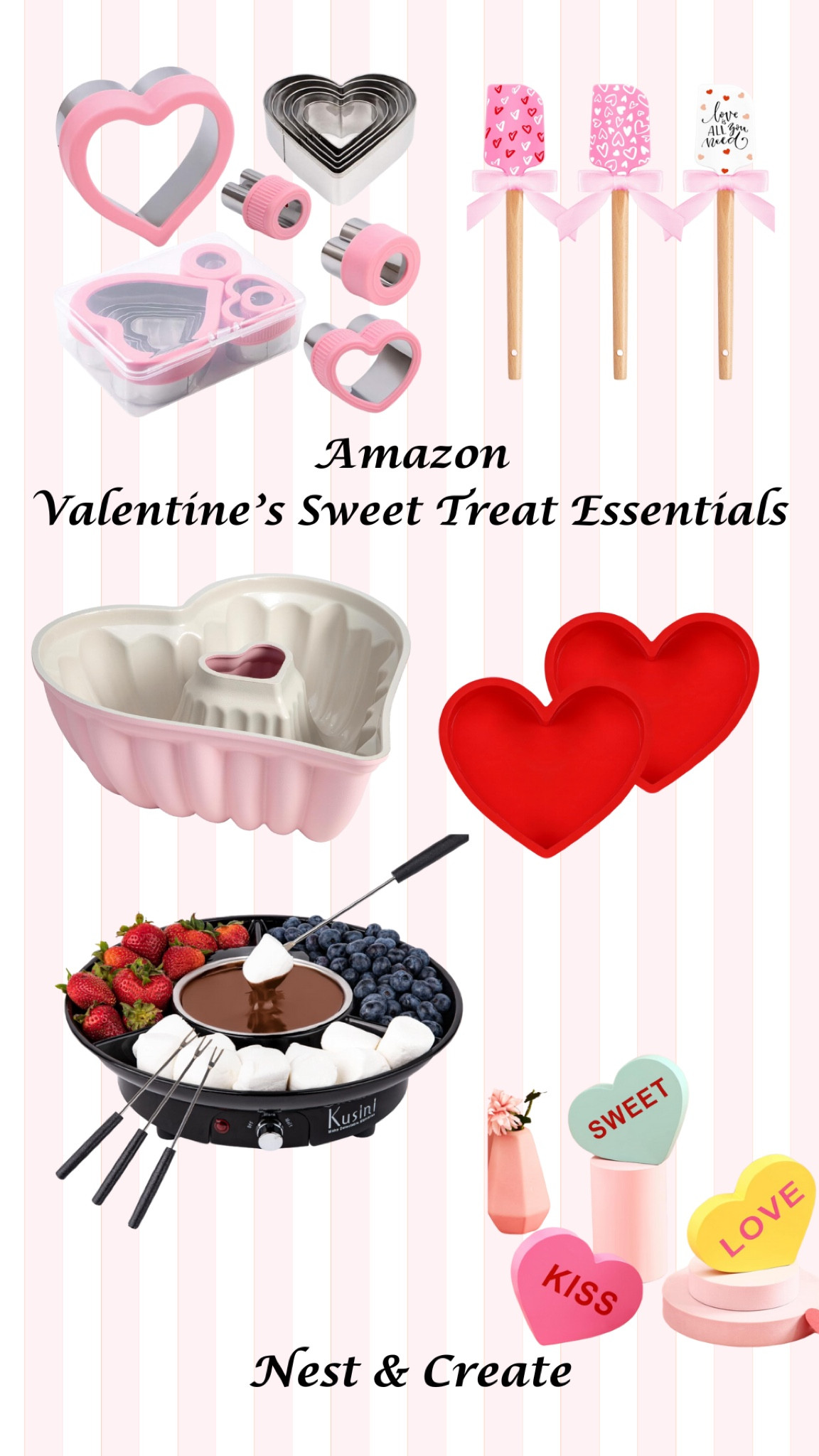 Create delicious Valentine’s treats with these adorable essentials! From heart-shaped molds to a fondue set for dipping your favorite sweets, these tools make baking and sharing love even sweeter. Shop these must-haves now for a festive Valentine’s Day! #ValentinesTreats #BakingWithLove #LTKFoodieFavorites

#LTKHome #LTKSeasonal #LTKGiftGuide