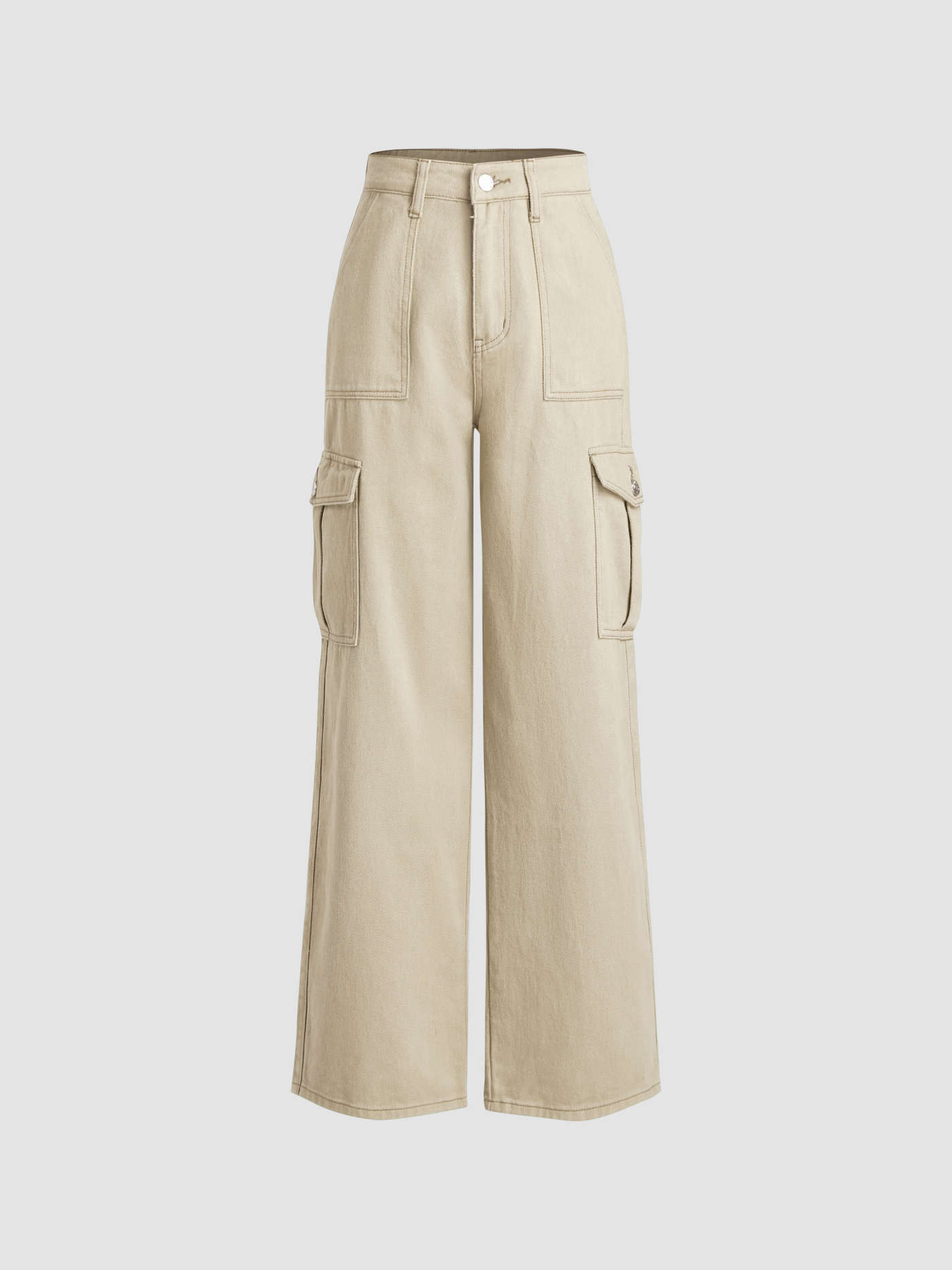 Alessia Solid Cargo Jeans | Cider