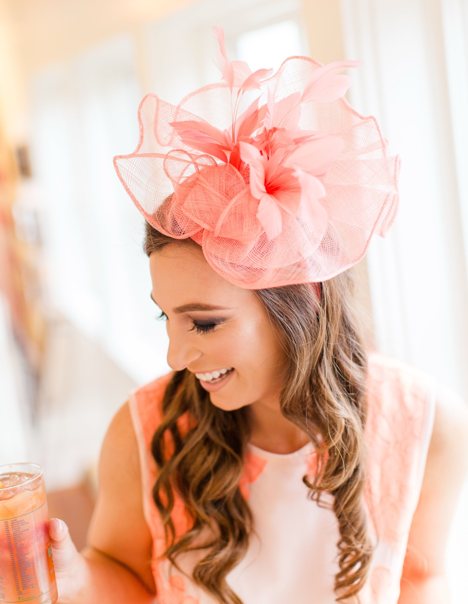 Classy in coral for the Kentucky derby  / horse race fashion 
