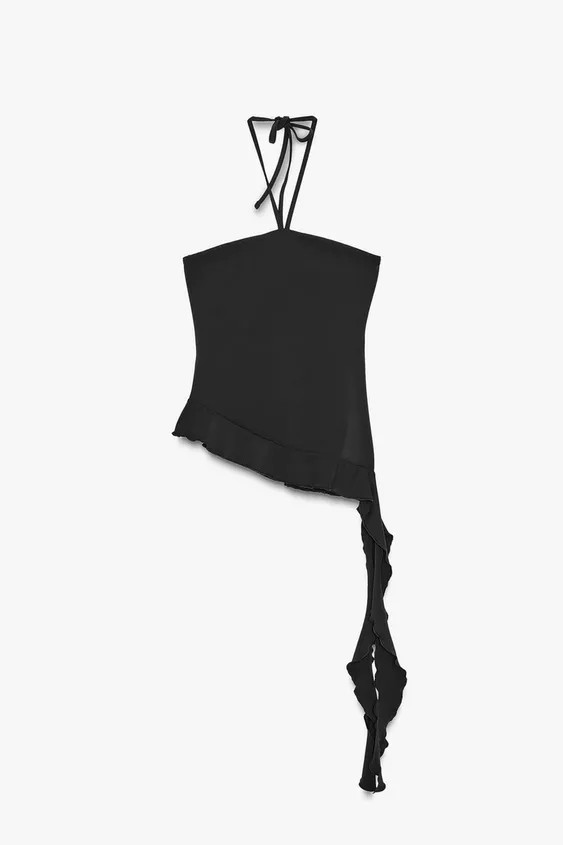 TEXTURED RUFFLE TOP | Zara UK