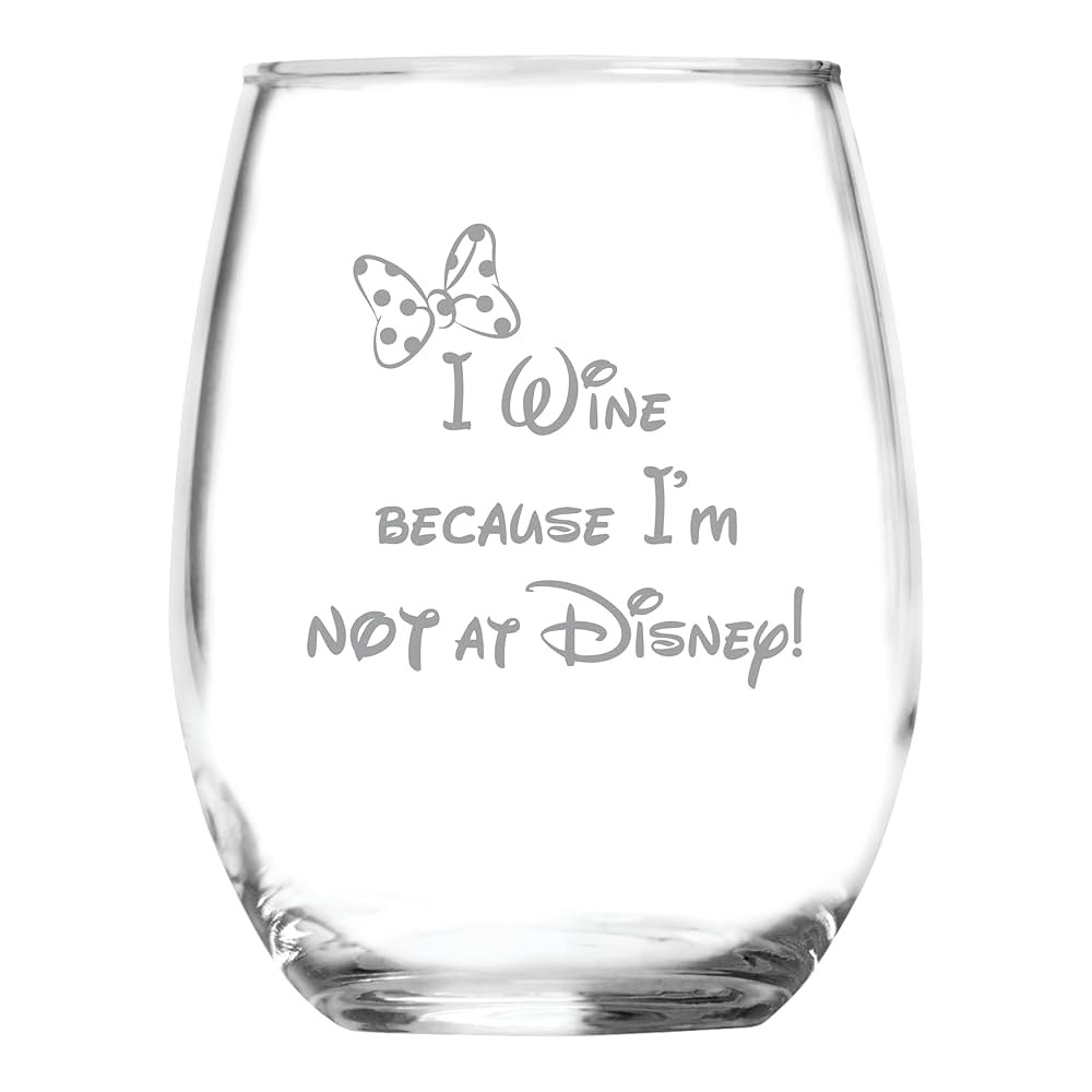 I Wine because I'm NOT at ... 15 oz Stemless Wine Glass - Minnie Inspired - Fandom - 21st Birthda... | Amazon (US)