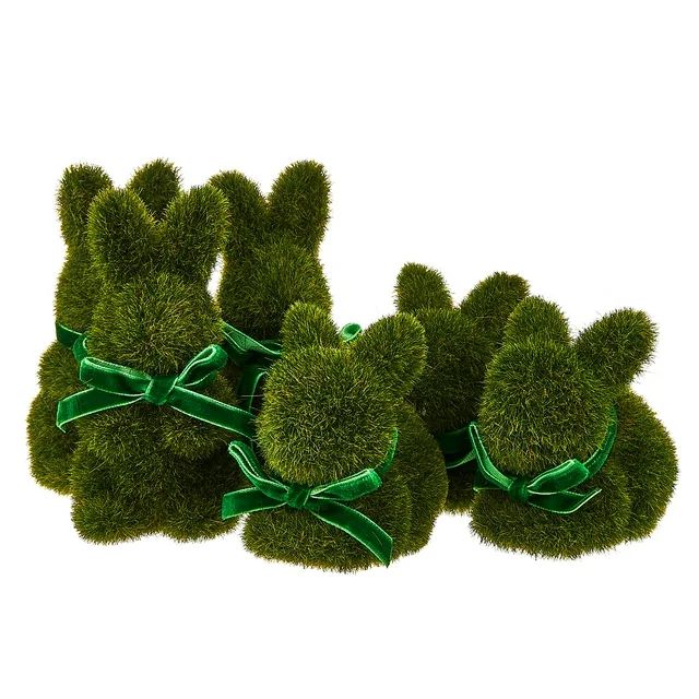 Easter Flocked Green Bunny Decorations, 6 Count, by Way To Celebrate | Walmart (US)