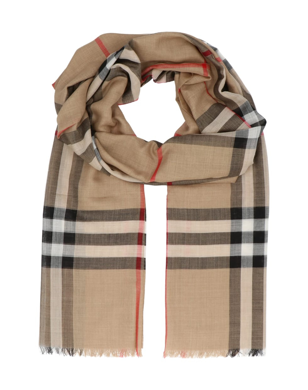 Best price on the market at italist | Burberry 'giant Check Gauze' Scarf | Italist