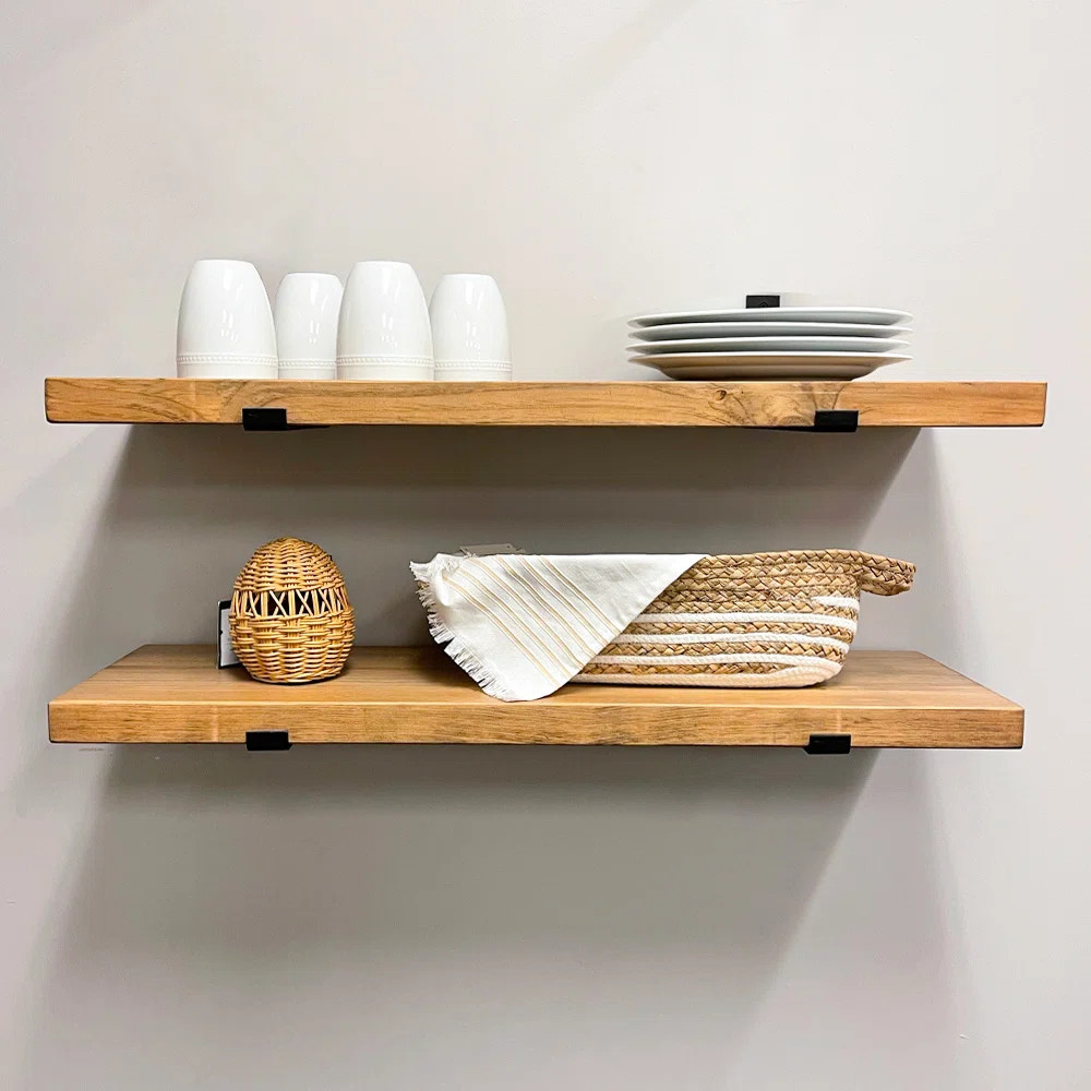 Calheme Rustic Shelves With J Brackets (Set of 2) | Wayfair North America