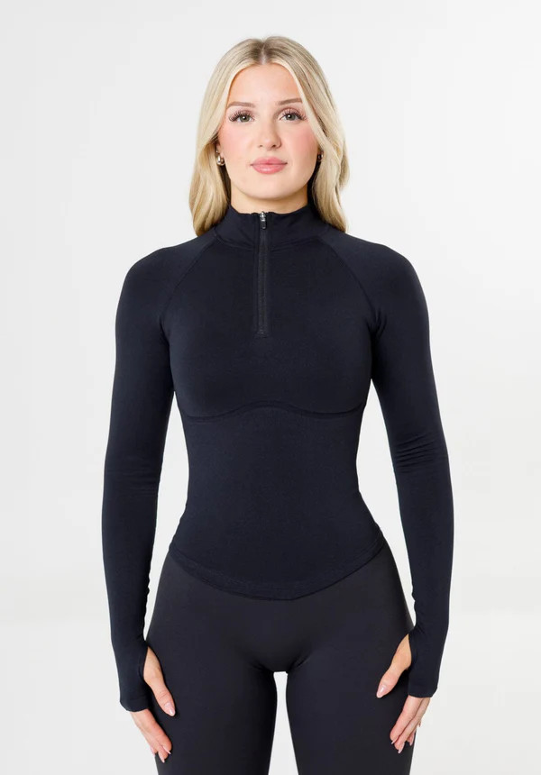 CurveFlex™ Form Quarter Zip Black | Paragon Fitwear
