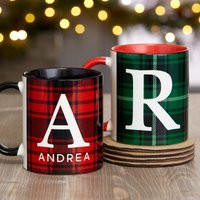 Christmas Plaid Personalized Coffee Mugs, Gifts For Her, Stocking Stuffers, Gifts, Decor | Etsy (US)
