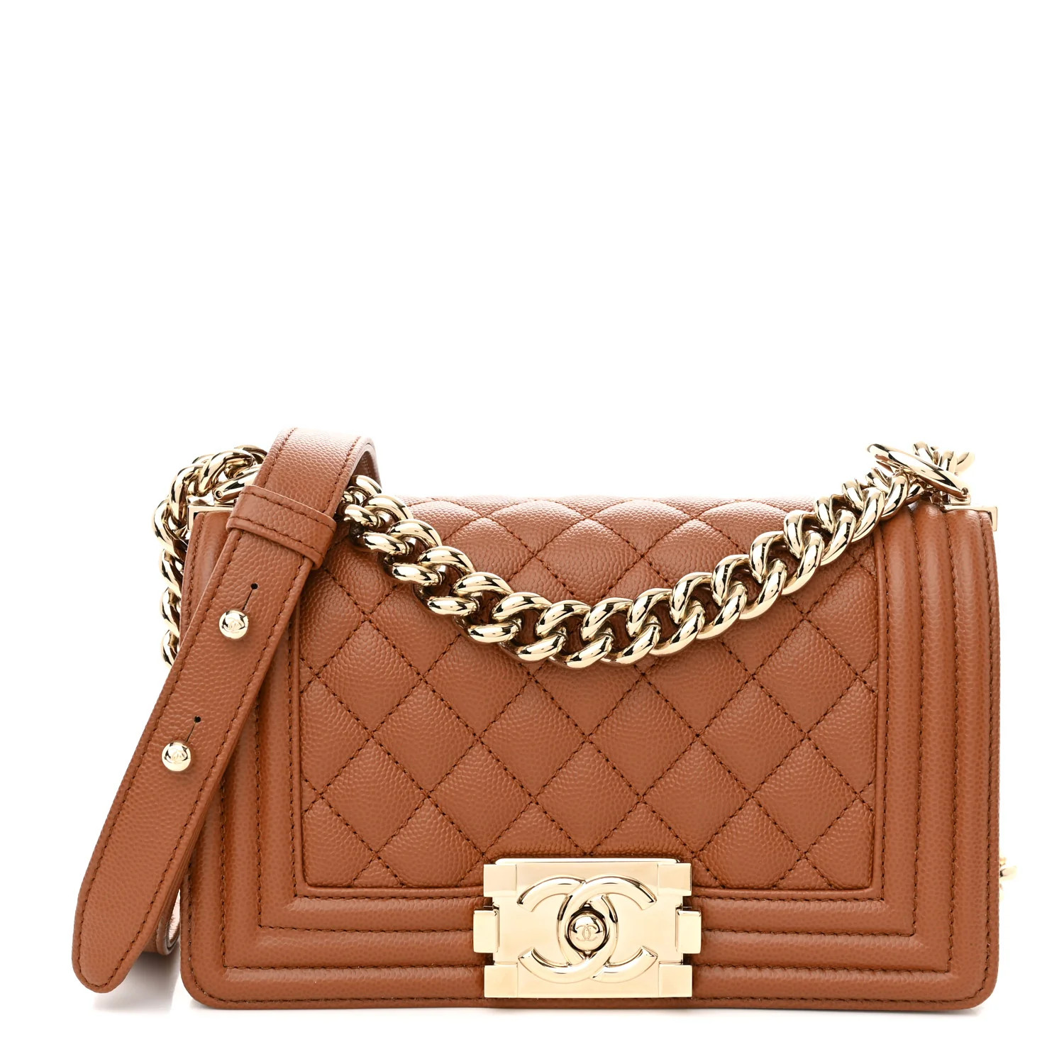 CHANEL Caviar Quilted Small Boy Flap Brown | FASHIONPHILE | FASHIONPHILE (US)
