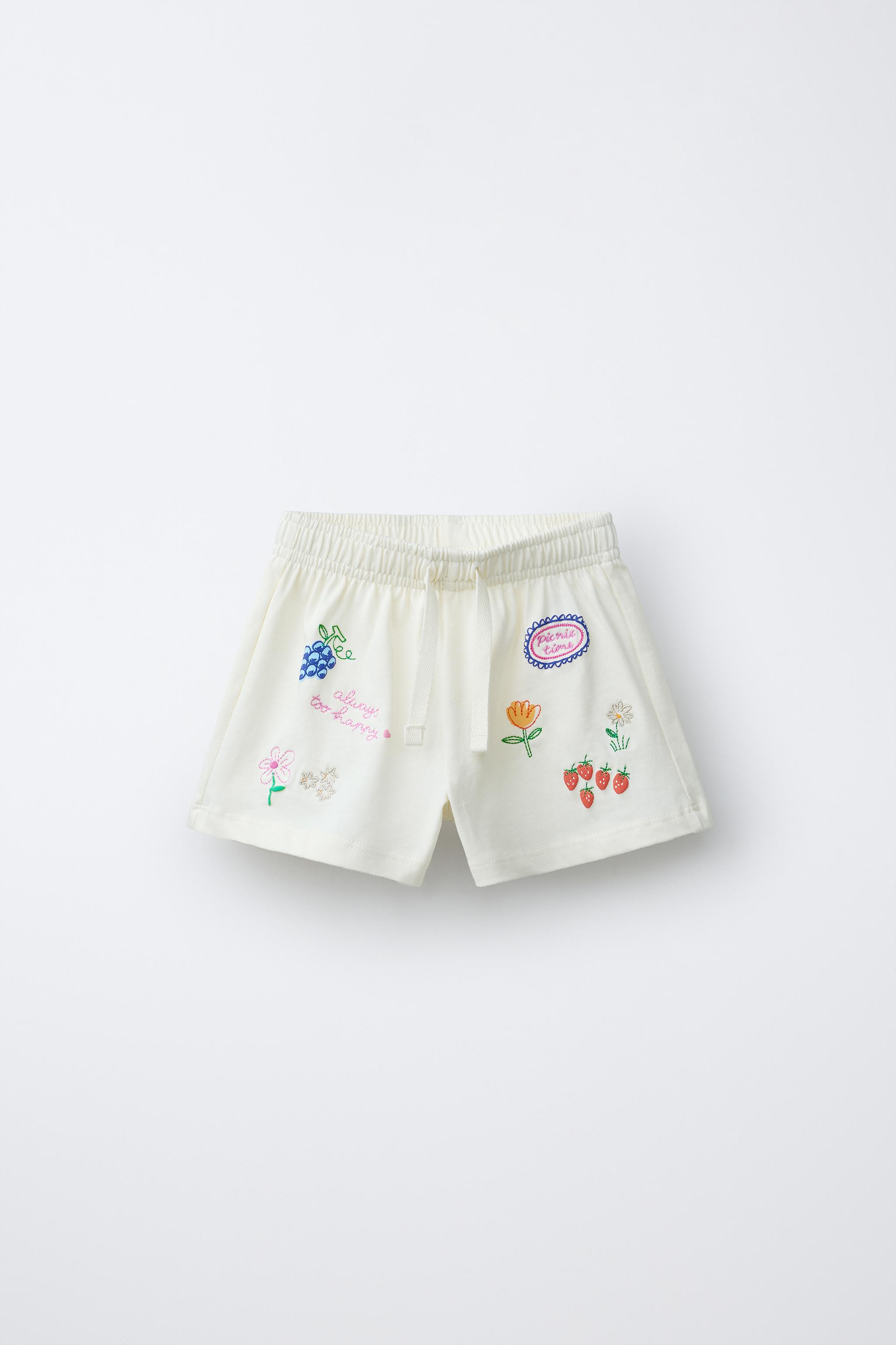 EMBROIDERED PLUSH SHORTS | Zara Canada