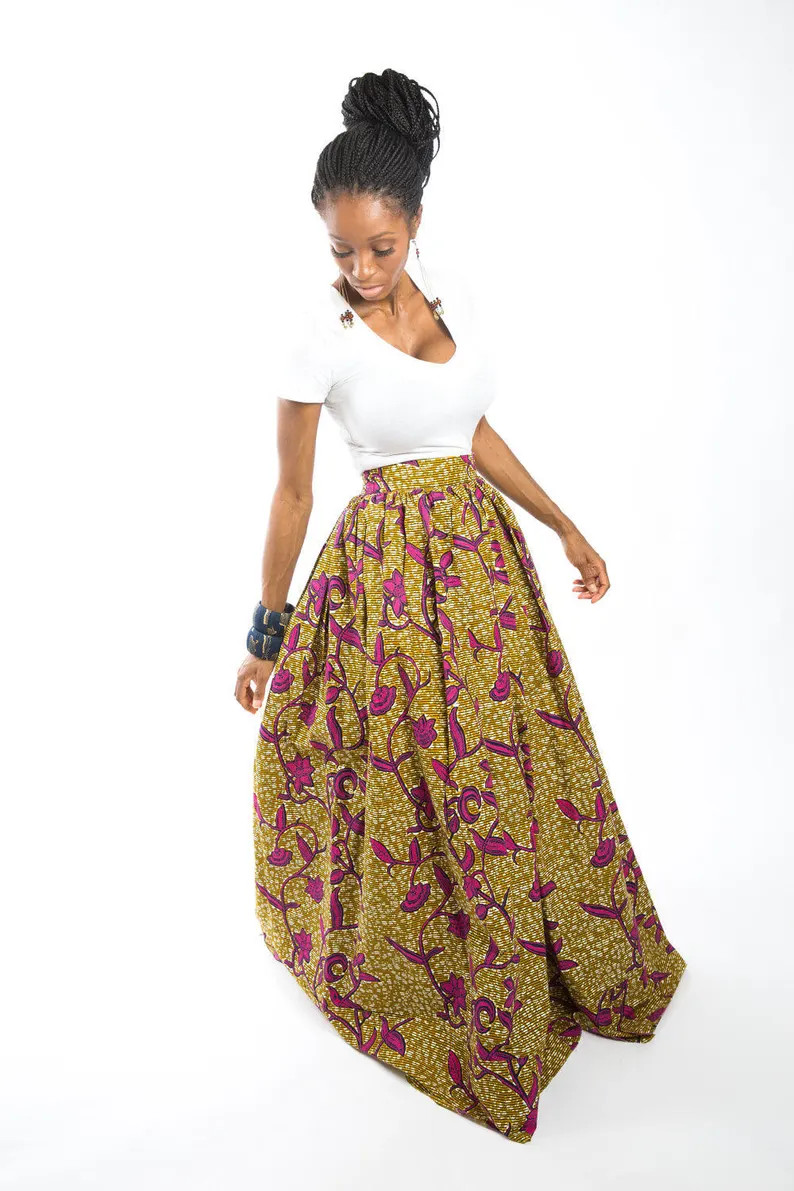 African maxi skirt, African clothing, African skirt, African fabric, Maxi skirt, African skirts, ... | Etsy ROW