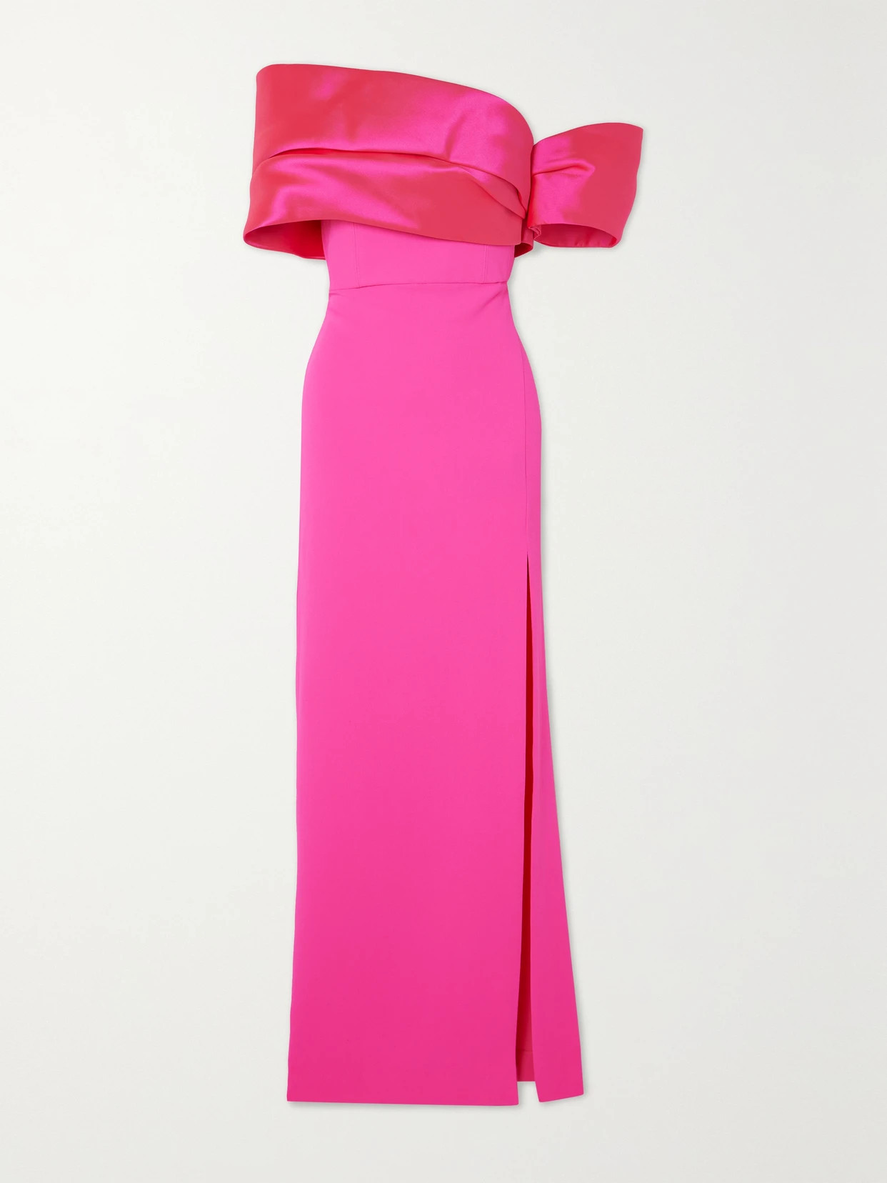 Solace London - Alexis Off-the-shoulder Satin-twill And Crepe Gown - Pink | NET-A-PORTER (US)