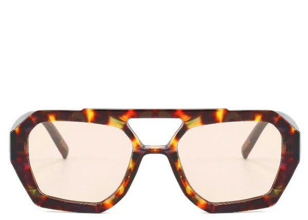 Brooklyn Leopard Peach Tint Sunglasses | Jewel Boutique
