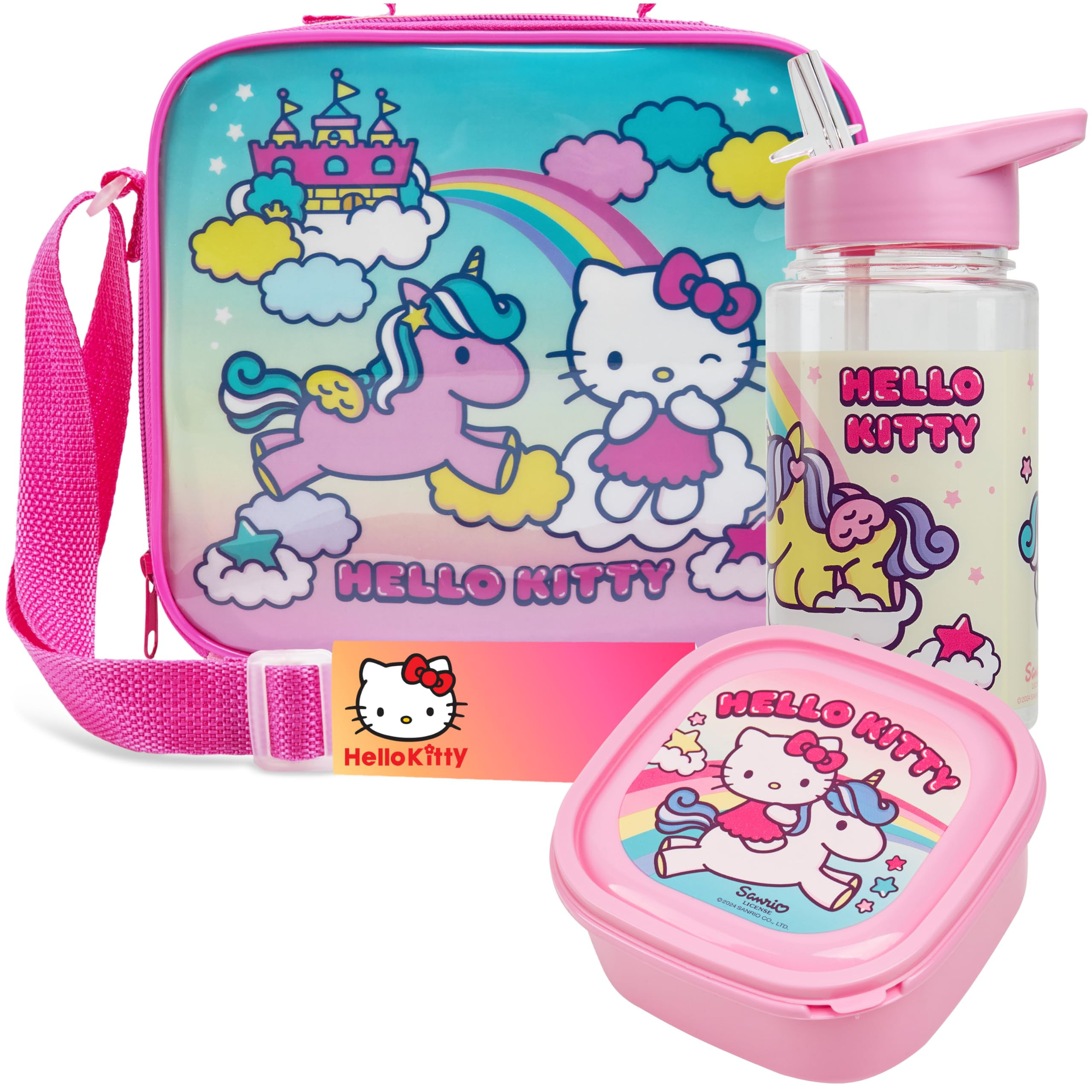 Get Trend Hello Kitty Kids Lunch Bag Set 3 Pc with Leak Proof Water Bottle and Small Lunch Box In... | Amazon (US)
