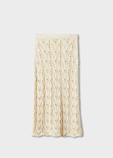 Knitted skirt with strass detail -  Women | Mango USA | MANGO (US)